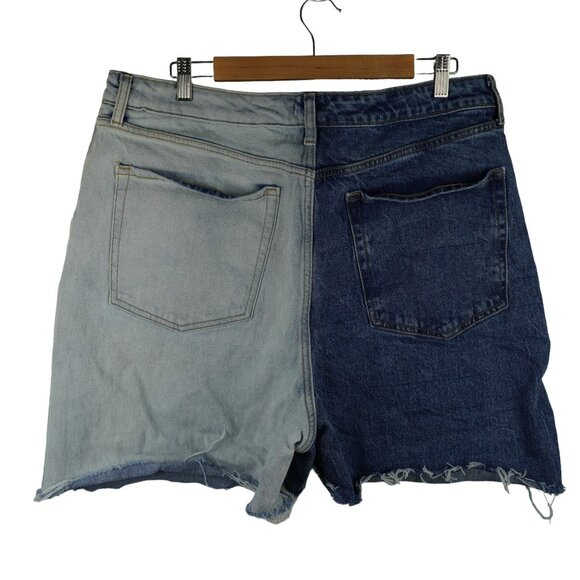 Vintage Wild Fable Two-Tone High-Rise Denim Shorts Sz 18/34R - Picture 4 of 6